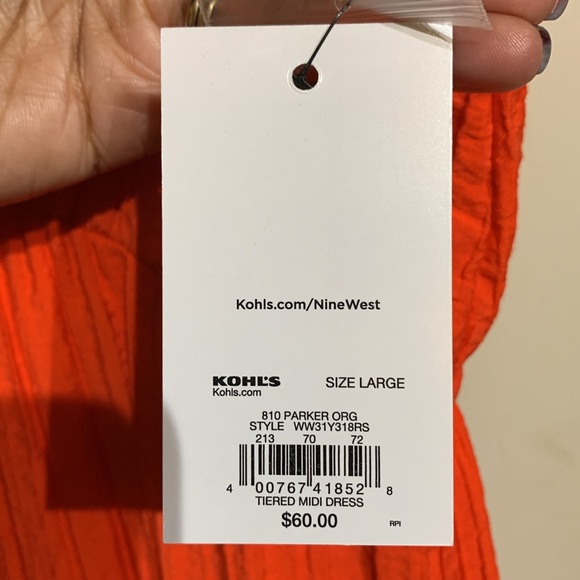 Nine West. Tiered midi dress. Large. New with tags. - Picture 9 of 11